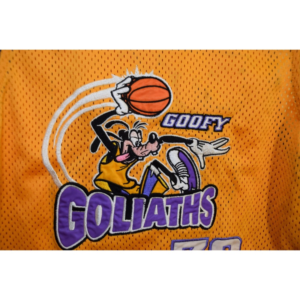 Goofy Goliaths Jersey Shirt Kids XL‎ Yellow Purple Basketball Disney World 32 - Picture 6 of 16